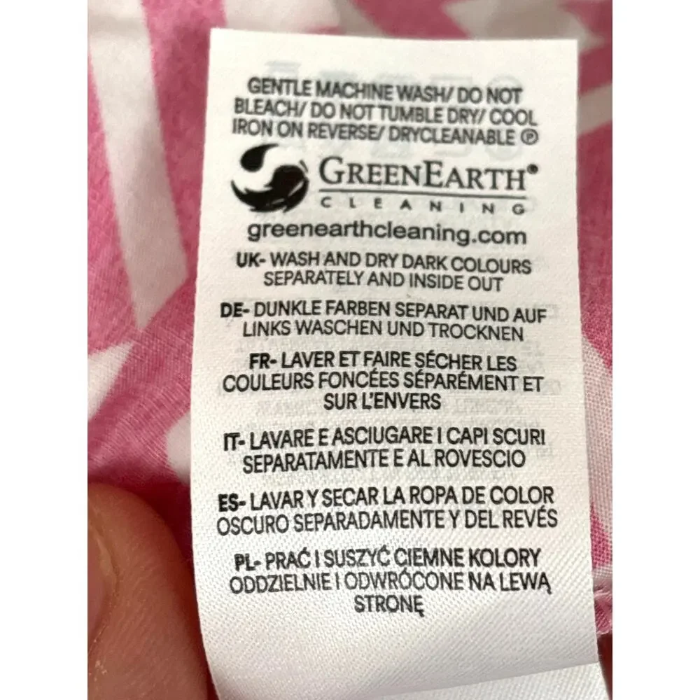 Boden Womens 8 Pink White Amy Sleeveless Belted Abstract Midi Shirt Dress - Picture 8 of 9